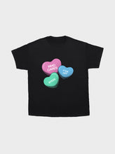 Load image into Gallery viewer, T-shirt Dark Conversation Hearts
